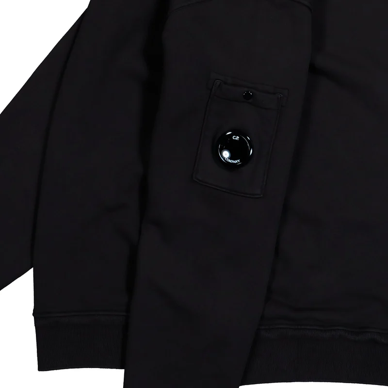 Cotton Diagonal Fleece Crewneck Lens Sweatshirt