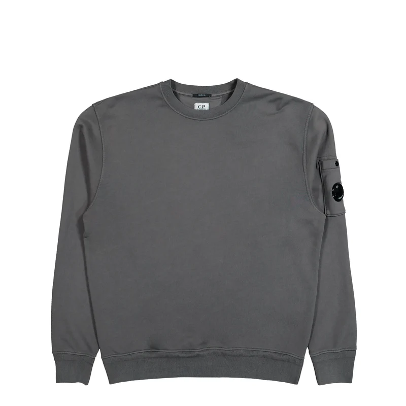 Cotton Diagonal Fleece Crewneck Lens Sweatshirt