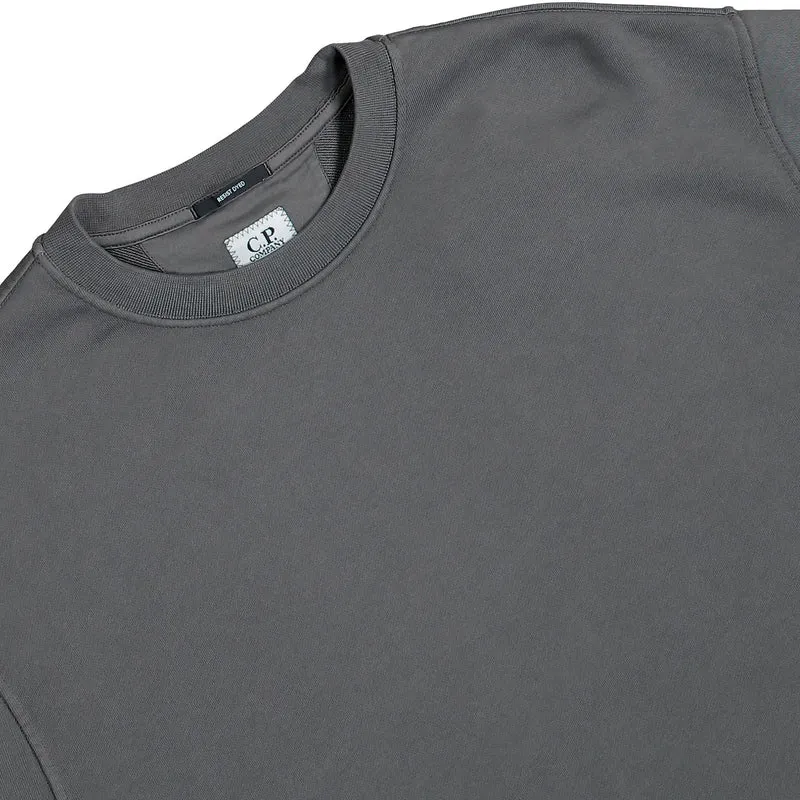 Cotton Diagonal Fleece Crewneck Lens Sweatshirt