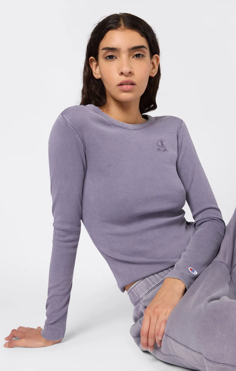 Women's Washed Long Sleeve Fitted T-Shirt Icons