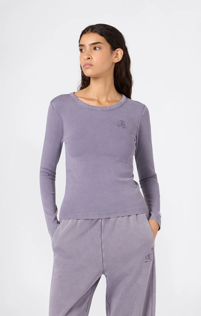 Women's Washed Long Sleeve Fitted T-Shirt Icons