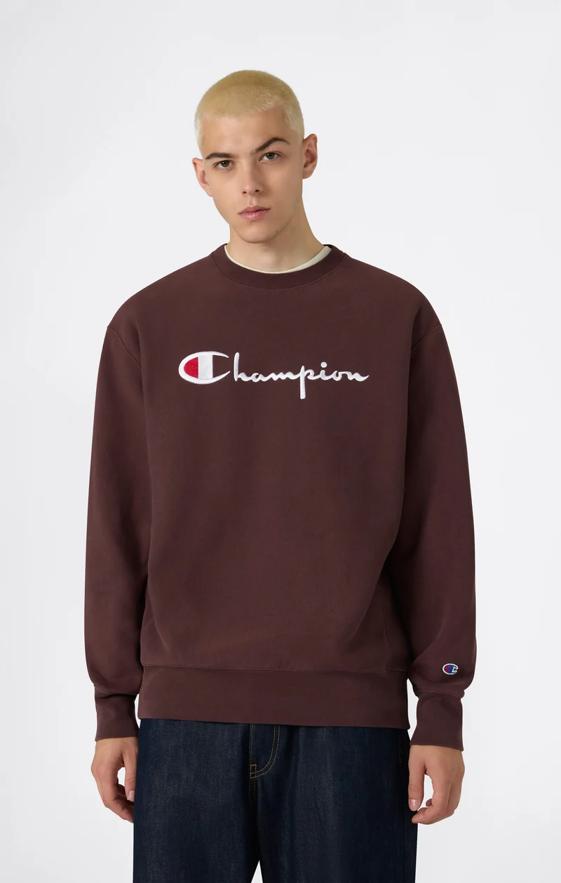 Men’s Heavyweight Crewneck Sweatshirt with Brushed Fleece Interior Reverse Weave