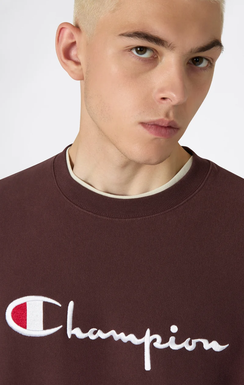 Men’s Heavyweight Crewneck Sweatshirt with Brushed Fleece Interior Reverse Weave