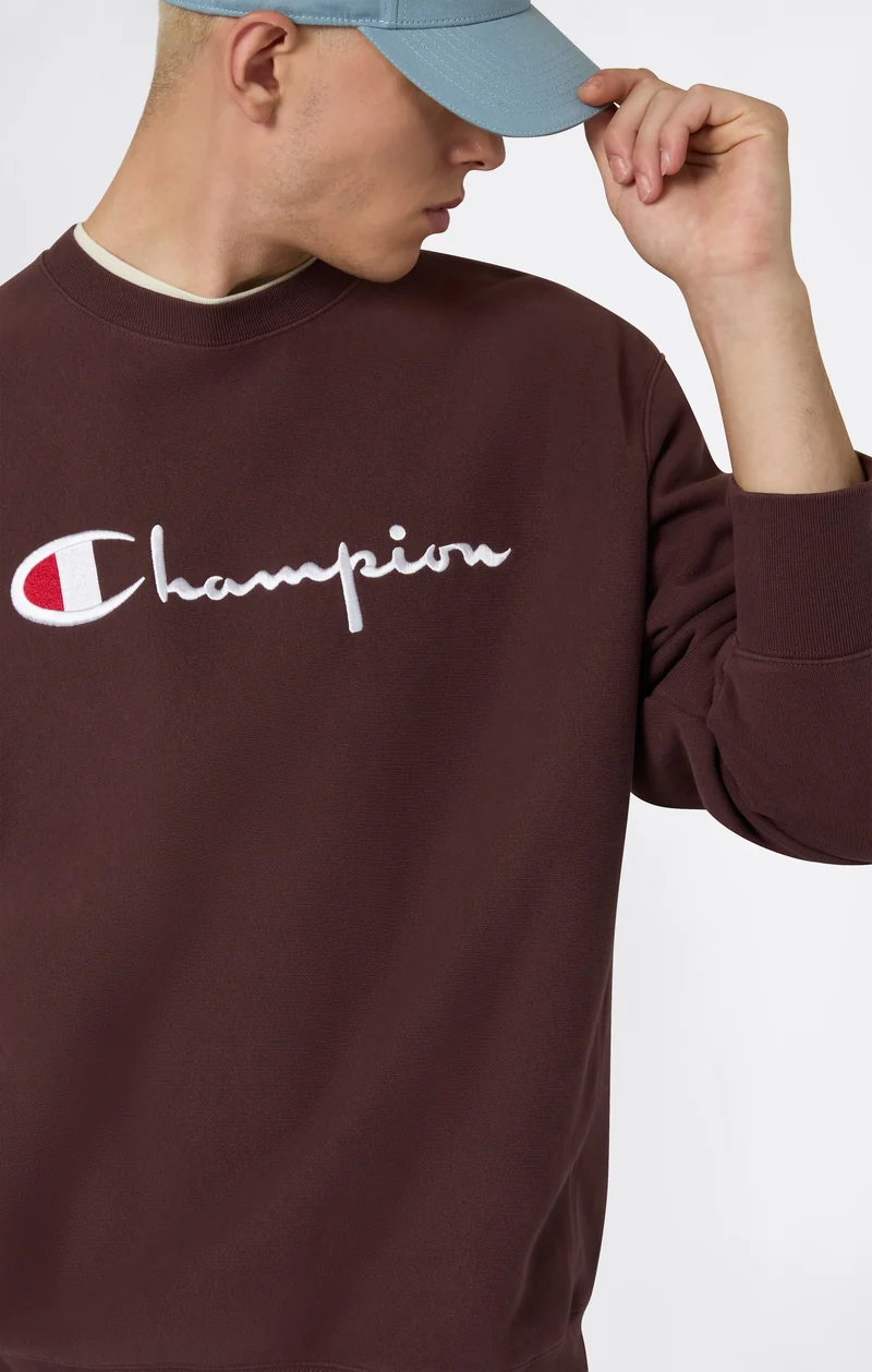 Men’s Heavyweight Crewneck Sweatshirt with Brushed Fleece Interior Reverse Weave