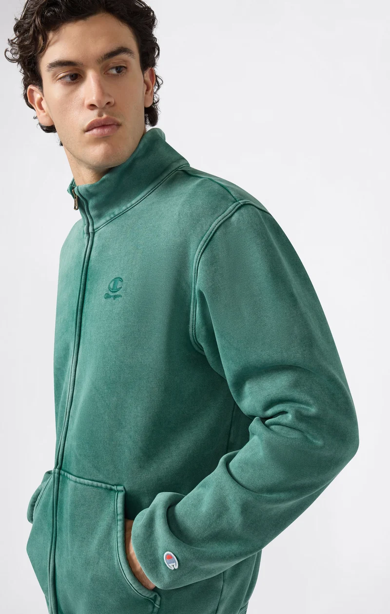 Men’s Washed Full Zip Fleece Sweatshirt Icons