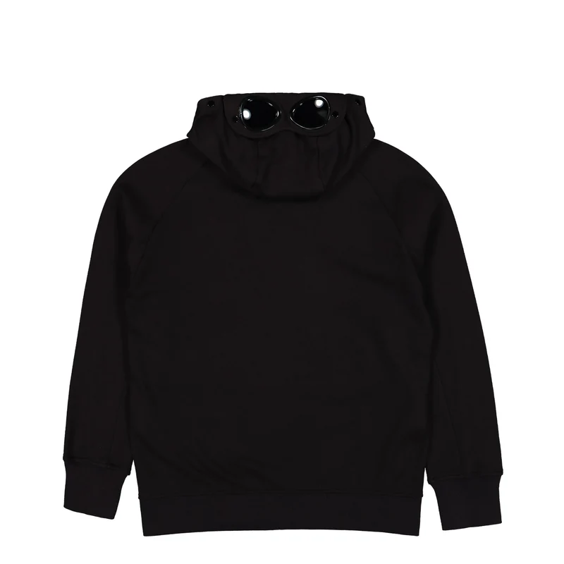 Diagonal Raised Fleece Goggle Zipped Hooded Sweatshirt