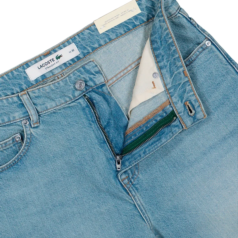 Straight Leg Cotton Denim Bermuda Shorts