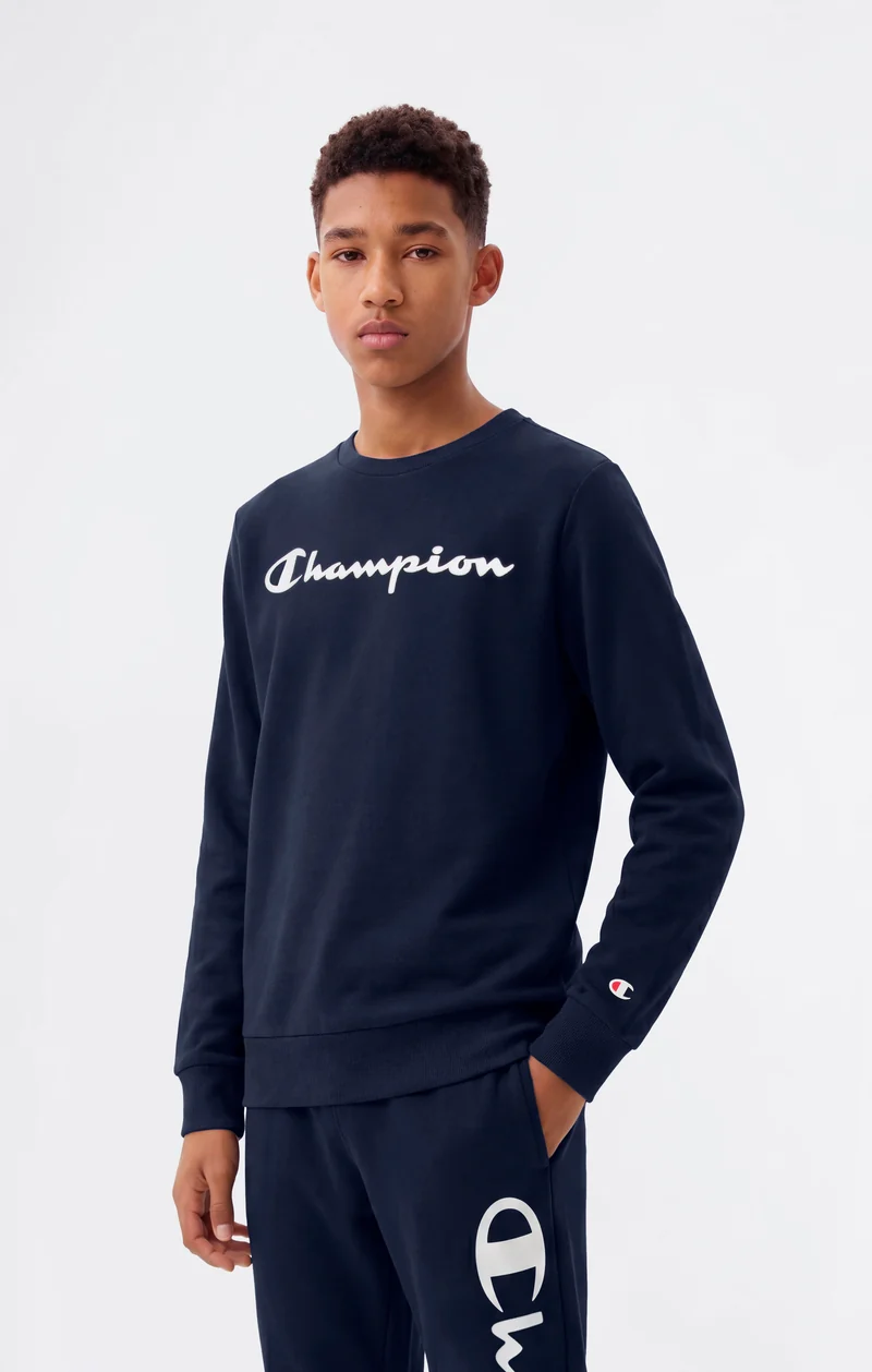 Boys' Fleece Crewneck Sweatshirt Script Logo