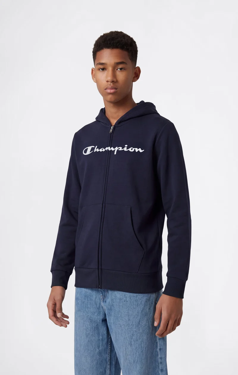Boys' Fleece Full Zip Hoodie Script Logo