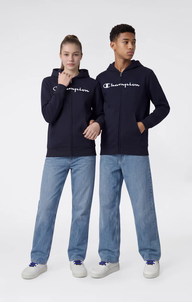 Boys' Fleece Full Zip Hoodie Script Logo