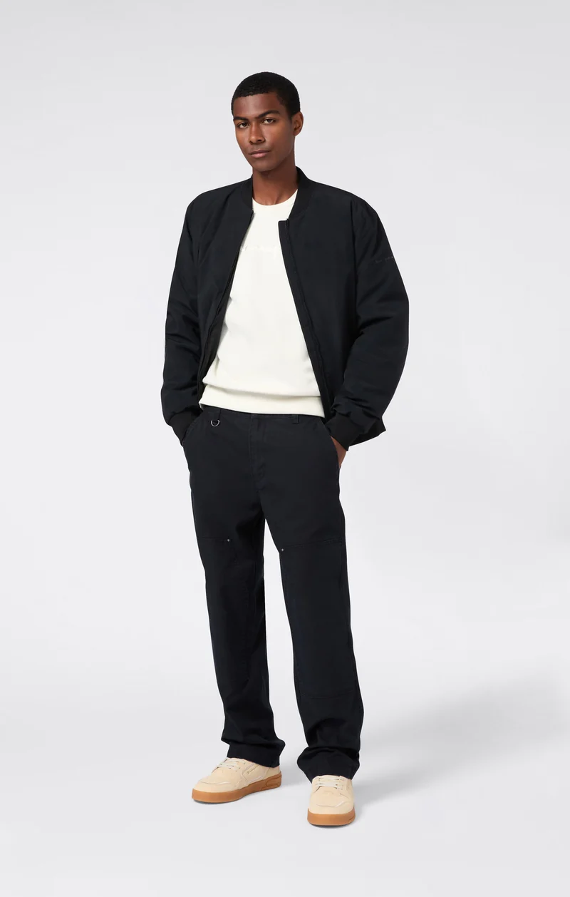 Men’s Fleece Crewneck Sweatshirt with Big Embroidered Logo Icons