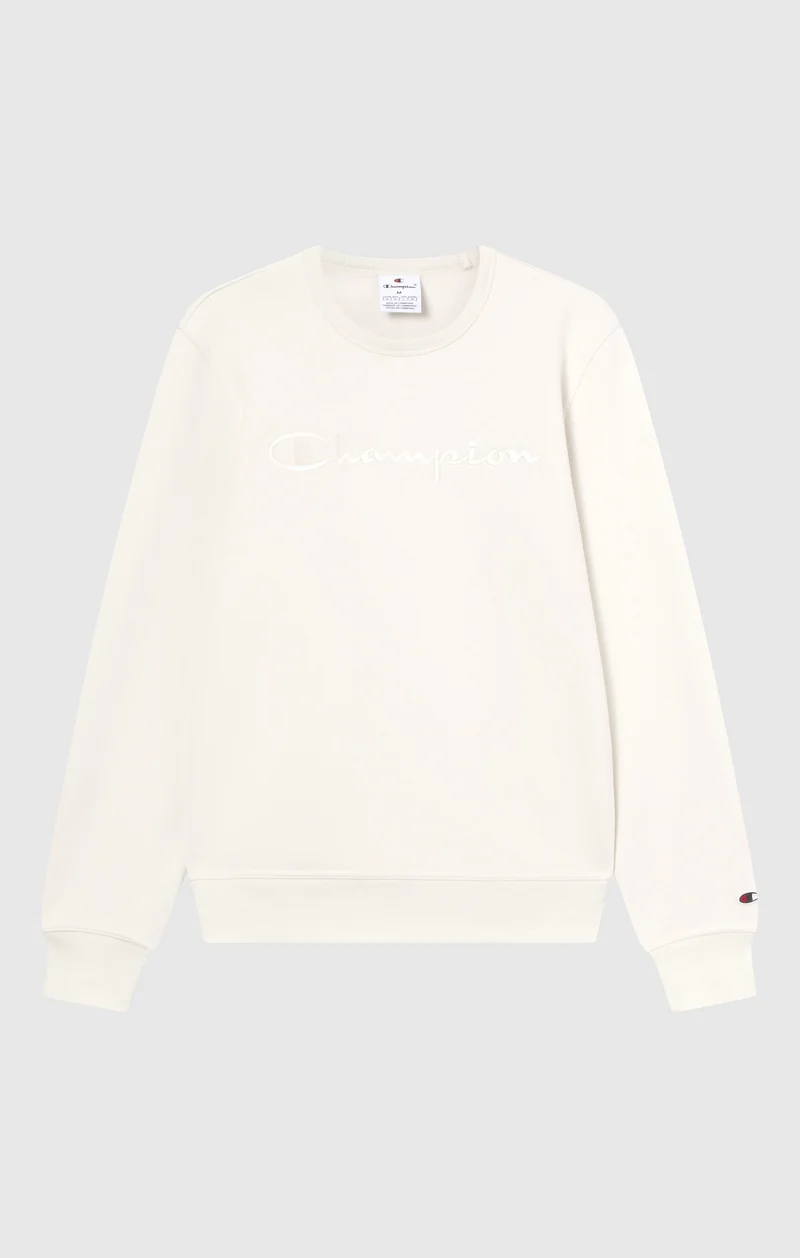 Men’s Fleece Crewneck Sweatshirt with Big Embroidered Logo Icons
