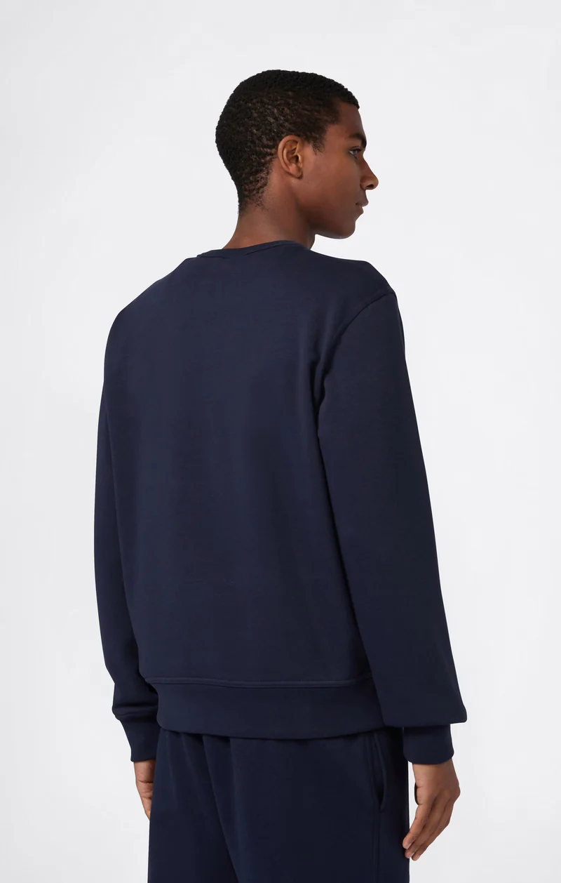 Men’s Fleece Crewneck Sweatshirt with Big Embroidered Logo Icons