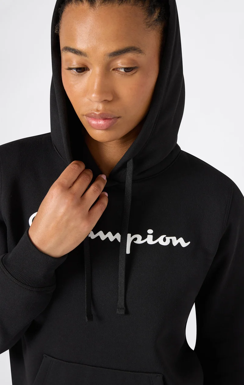 Women's Fleece Hooded Sweatshirt Script Logo