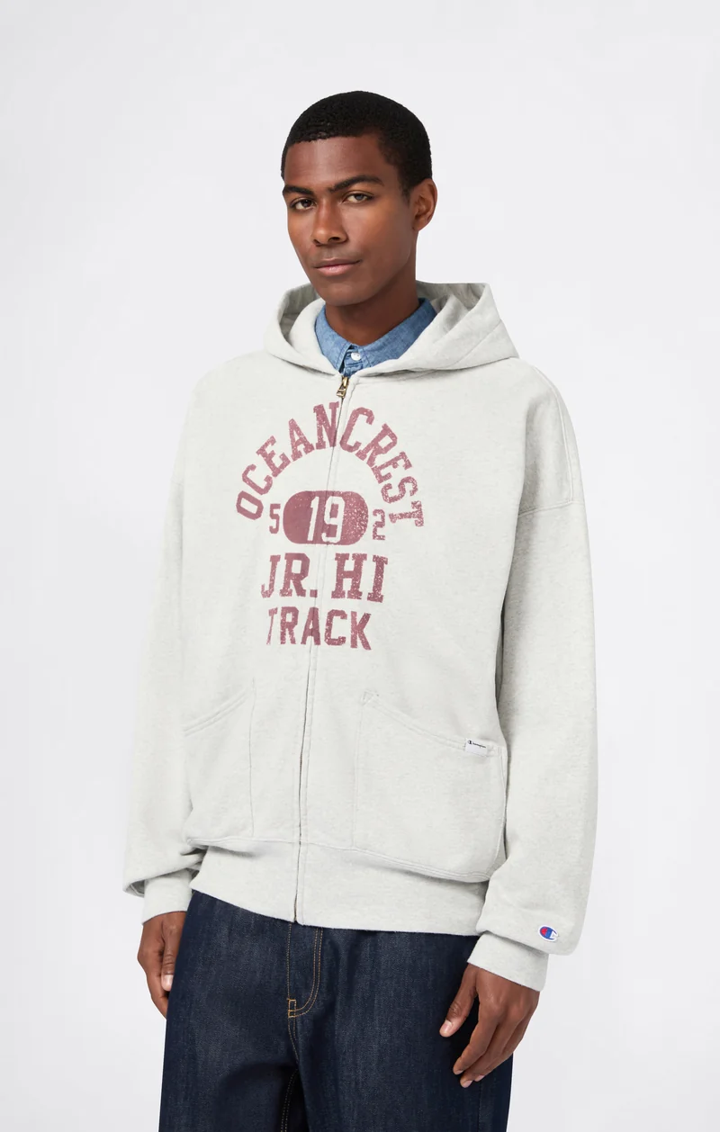 Men’s Washed Full Zip Hoodie Loose Fit Time Capsule