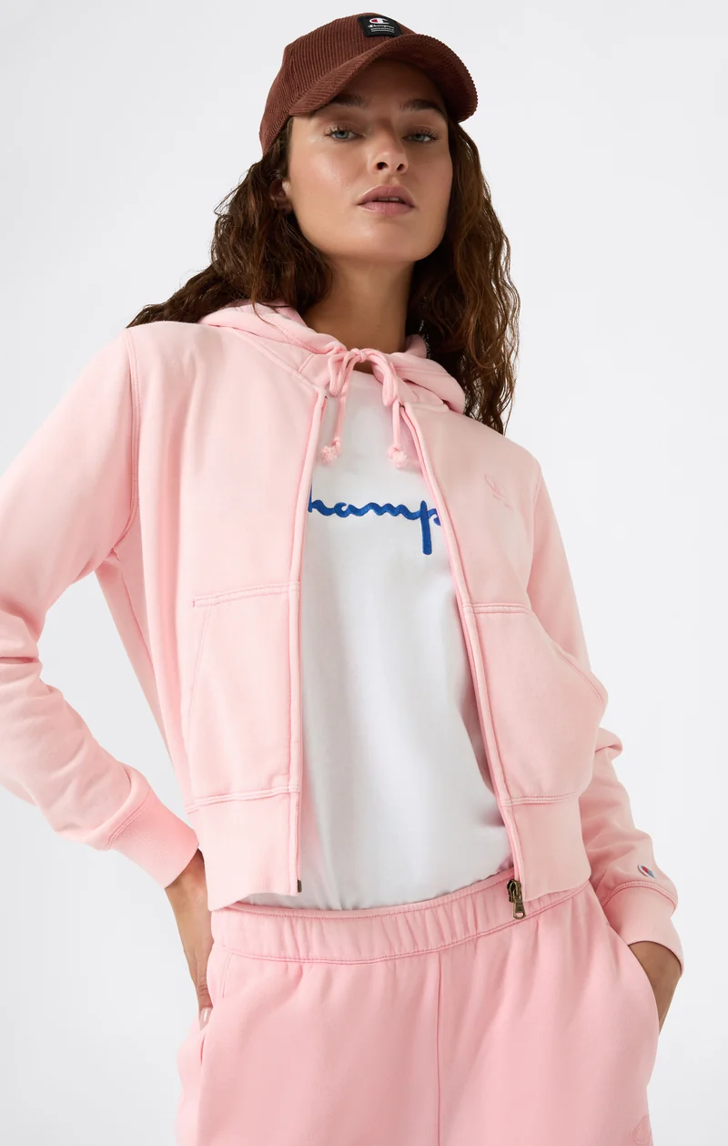 Women's Washed Full Zip Fleece Hoodie Icons
