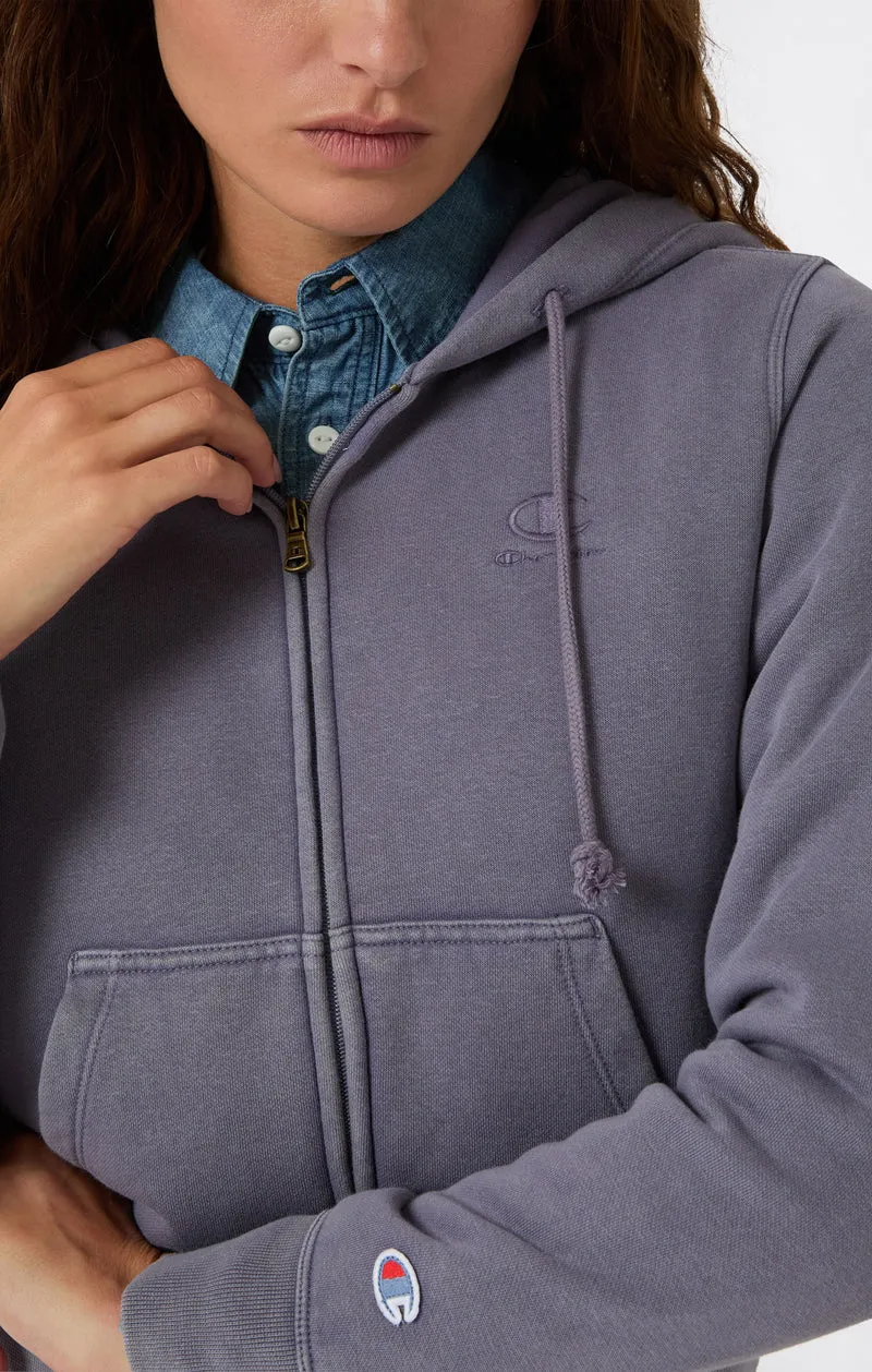 Women's Washed Full Zip Fleece Hoodie Icons