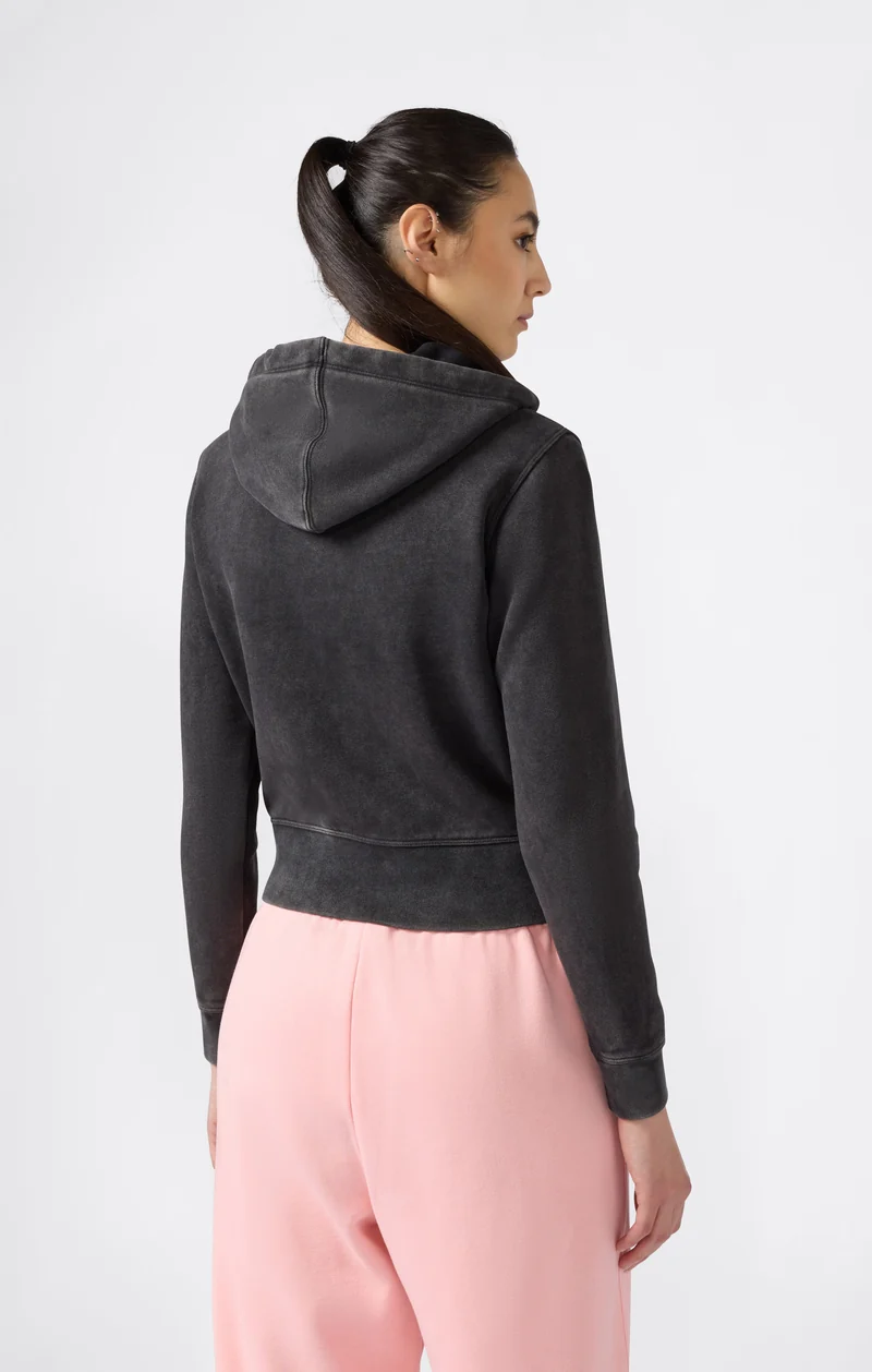 Women's Washed Full Zip Fleece Hoodie Icons