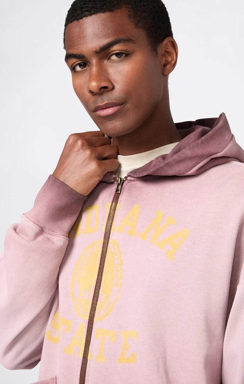 Men’s Washed Full Zip Hoodie Loose Fit Time Capsule