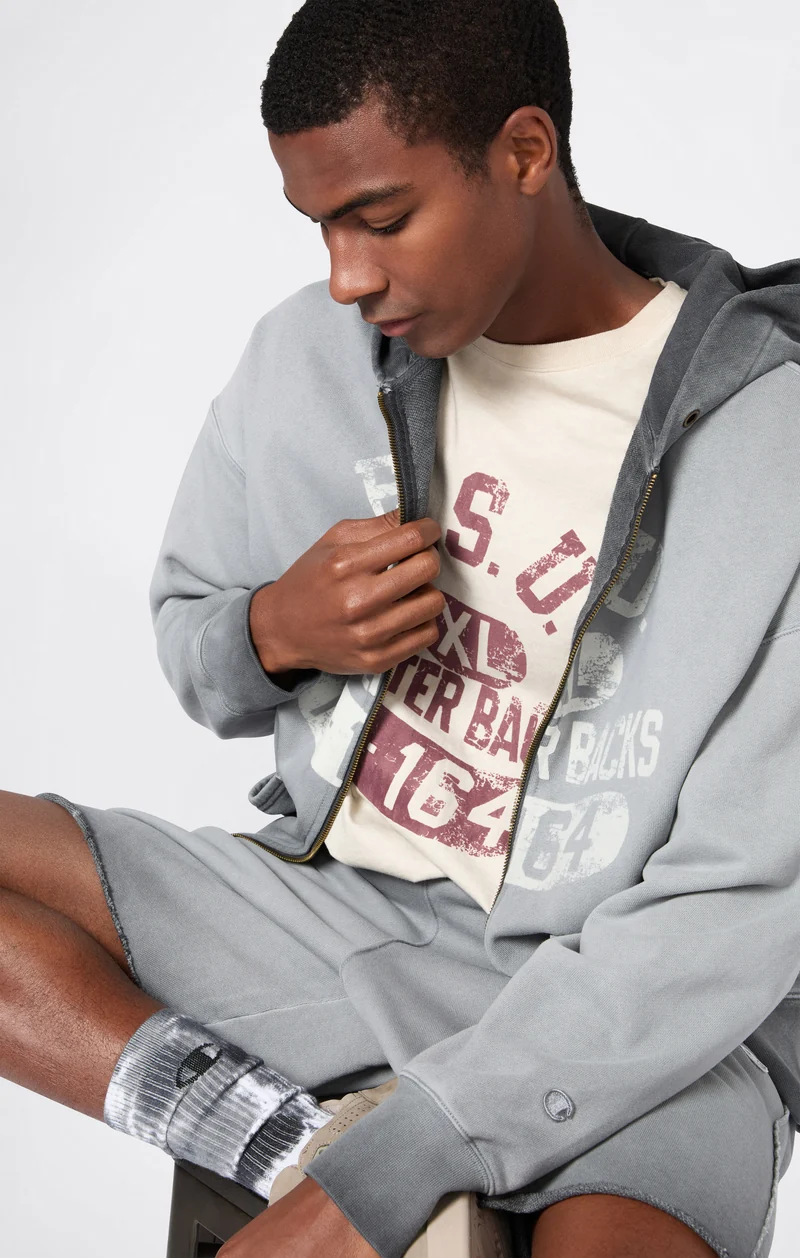 Men’s Washed Full Zip Hoodie Loose Fit Time Capsule