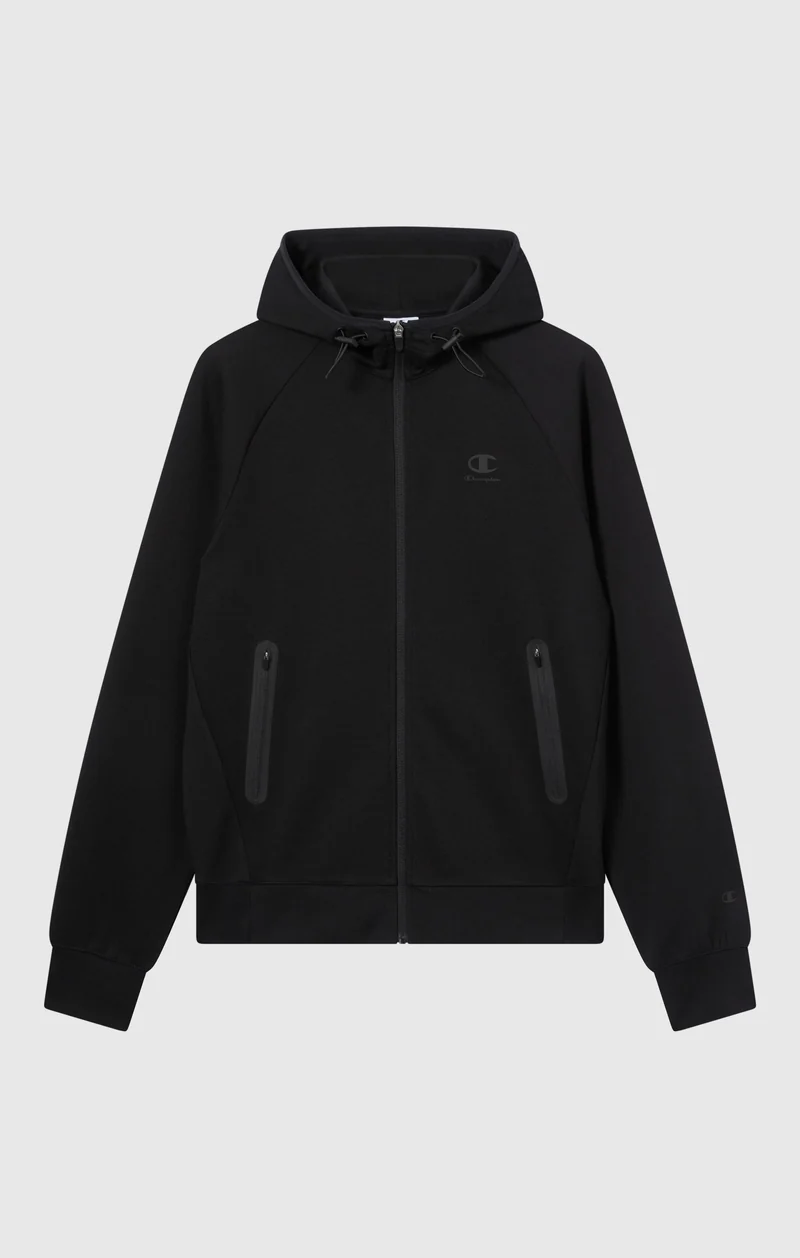 Men’s Stretch Poly-Cotton Full Zip Hooded Sweatshirt C-Tech