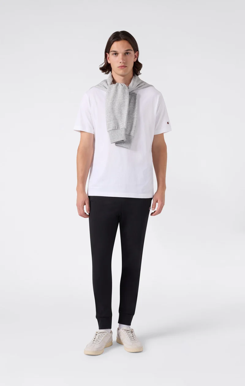 Men's Icons Slim Fit Rib Cuff Light Pants with Embroidered Logo