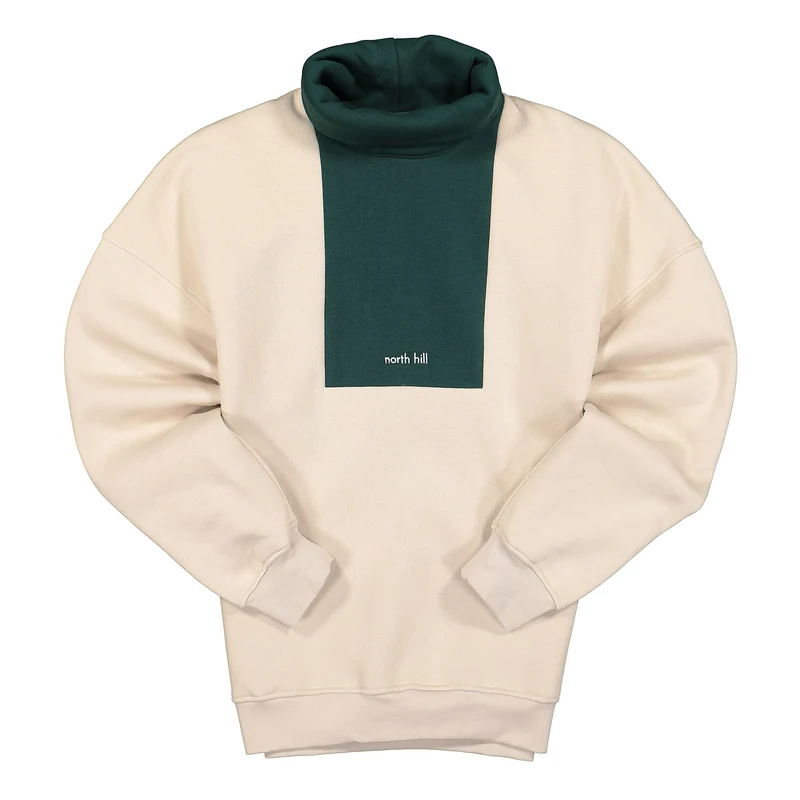 colorblock logo turtleneck fleece