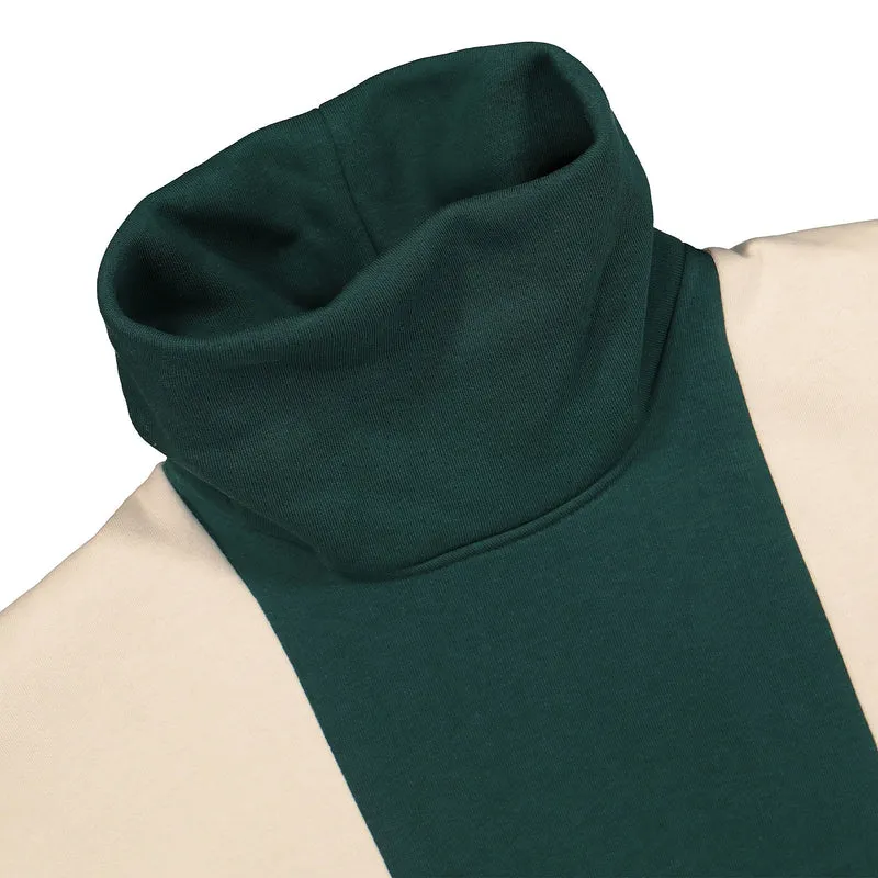 colorblock logo turtleneck fleece